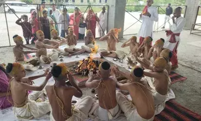 कल्लाजी वेद विद्यालय के नव प्रवेशी 41 बटुकों का उपनयन संस्कार समारोह आयोजित