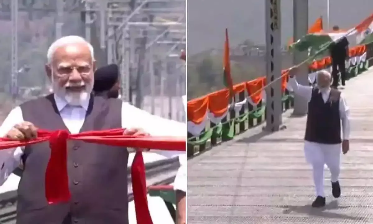 जम्मू-कश्मीर को बड़ी सौगात: PM मोदी ने किया दुनिया के सबसे ऊंचे चिनाब रेल पुल का उद्घाटन जम्मू-कश्मीर को बड़ी सौगात: PM मोदी ने किया दुनिया के सबसे ऊंचे चिनाब रेल पुल का उद्घाटन