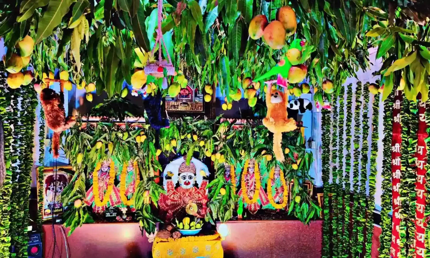 आम का बगीचा लगाकर किया बालाजी का आकर्षक श्रंगार,सालासर बाबा का जगमगाया दरबार
