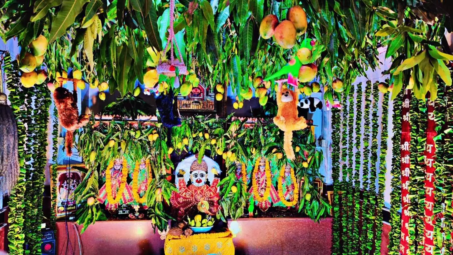 आम का बगीचा लगाकर किया बालाजी का आकर्षक श्रंगार,सालासर बाबा का जगमगाया दरबार