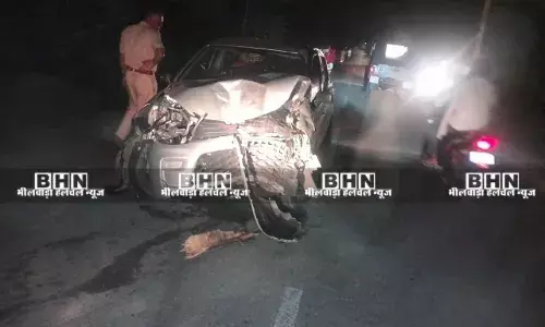 पेड़ से टकराई कार, चालक घायल