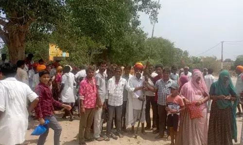 अच्छी बरसात को लेकर धनोप के ग्रामीण पैदल पहुंचे धनोप माता मंदिर