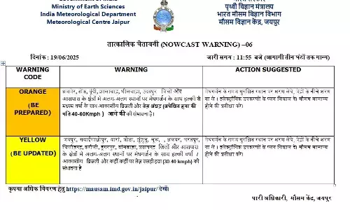 प्रदेश के कई जिलों में भारी अंधड़, तेज बारिश और आकाशीय बिजली गिरने की आशंका