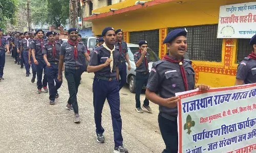 स्काउट ने निकाली जल संरक्षण जागरूकता रैली