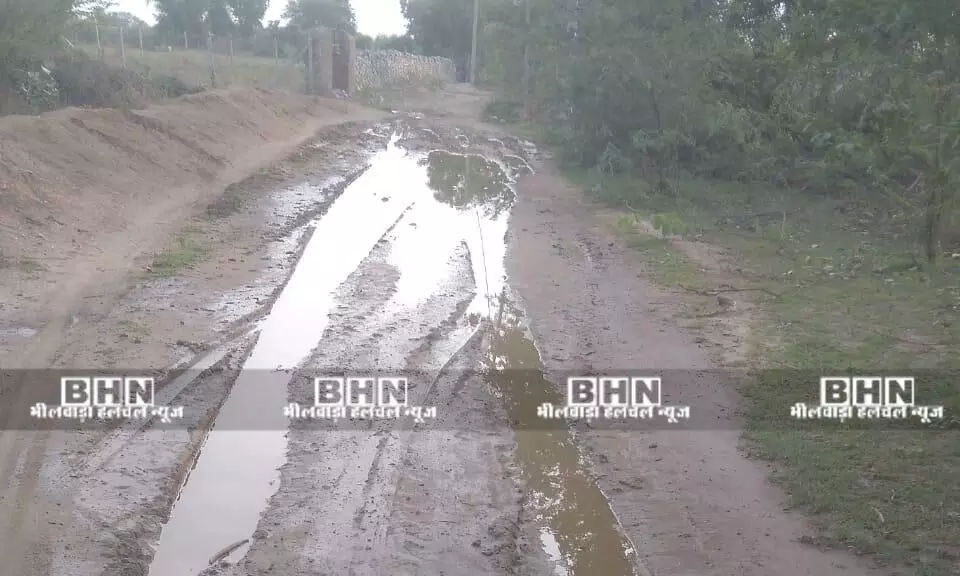 कीचड़ में तब्दील हुआ रास्ता, राहगीर हो रहे परेशान
