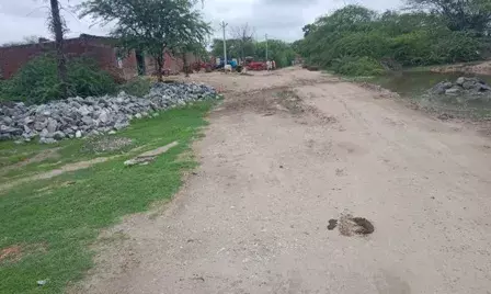 पुलिया बनाने की मांग:  गागंलास से रूपाहेली खुर्द सड़क पर लोगों को करना पड़ रहा है परेशानी का सामना