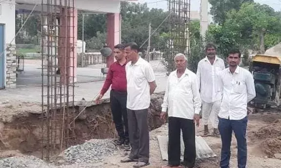 शिव मंदिर परिसर में एक करोड़ की लागत से डोम निर्माण कार्य जारी सभापति ने किया निरीक्षण,जनप्रतिनिधि रहे उपस्थित