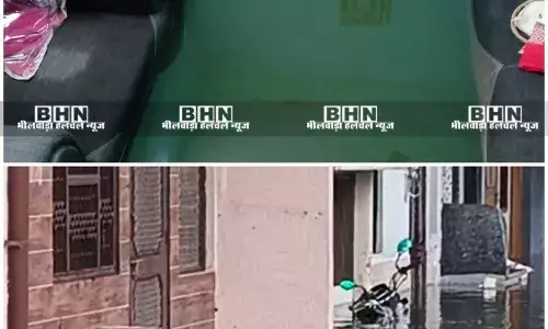 सांगानेर कॉलोनी के 14 घरों में भरा पानी, कपड़े, बर्तन व फर्नीचर खराब, बस्ती के बाशिंदों में रोष