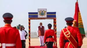 घाना में प्रधानमंत्री मोदी का भव्य स्वागत