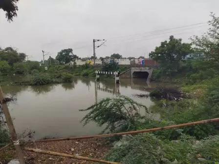 हमीरगढ़ रेल्वे ट्रैक का अंडर ब्रिज बना स्विमिंग पूल हमीरगढ़ रेल्वे ट्रैक का अंडर ब्रिज बना स्विमिंग पूल