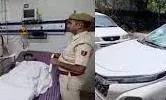 मोहर्रम जुलूस , ट्रैफिक पुलिसकर्मी से मारपीट, कार में की तोड़फोड़