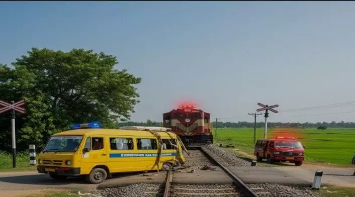 तमिलनाडु में रेलवे लाइन क्रॉस कर रही स्कूल बस को ट्रेन ने मारी टक्कर, 3 छात्रों की मौत; कई घायल तमिलनाडु में रेलवे लाइन क्रॉस कर रही स्कूल बस को ट्रेन ने मारी टक्कर, 3 छात्रों की मौत; कई घायल