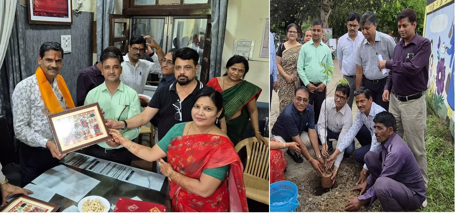 विधालय में वृक्षारोपण किया विधालय में वृक्षारोपण किया