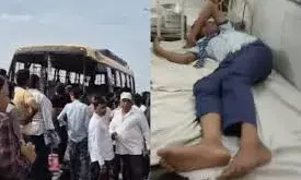 स्कूल बस  स्लीपर  में टक्कर,   छात्र की मौत; कई घायल