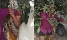 भाजपा  नेता को महिला के साथ श्मशान  में  आपत्तिजनक हालत में पकड़ा... तो मांगने लगा पैर पकड़ माफी