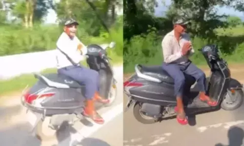 जुगाड़ से स्कूटर को बना डाला ऑटो पायलट गाड़ी!