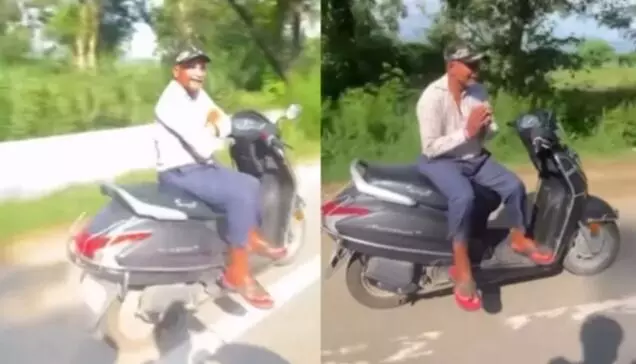 जुगाड़ से स्कूटर को बना डाला ऑटो पायलट गाड़ी!