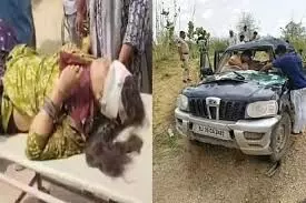 ट्रक और स्कॉर्पियो की टक्कर में युवक की मौत, सात लोग घायल