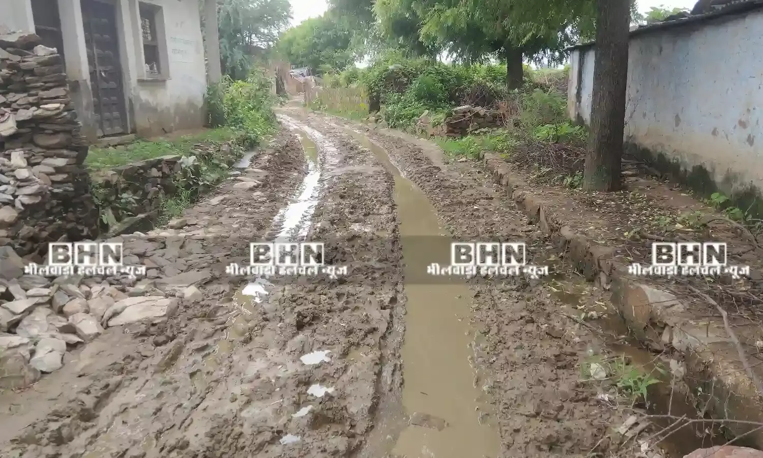 कीचड़ में बदहाल, ग्रामीण परेशान, ग्रामीण बोले कई सालो से नही हो रही सफाई