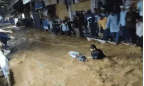 राजस्थान में  कई जिलों में बाढ़ जैसे हालात