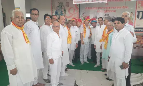 धानेश्वर में समाज के भवन एवं शिव मंदिर निर्माण को लेकर माहेश्‍वरी समाज की बैठक आयोज‍ित