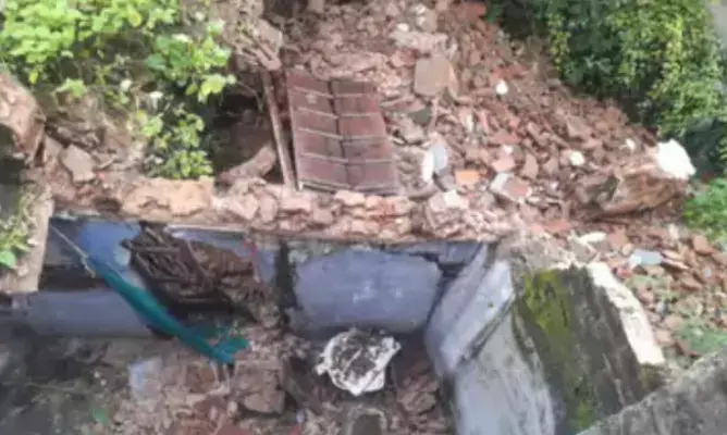 शाहपुरा में दो मंजिला मकान धमाके के साथ गिरा ,कोई जनहानि नहीं