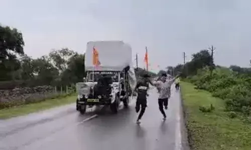 उलेला गांव से रवाना हुई सांवलिया सेठ कि चौथी डाकयात्रा -उमड़े धावक