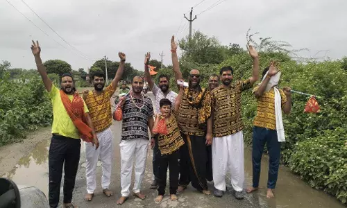 हरणी महादेव से मंगरोप तक निकाली  कांवड़ यात्रा