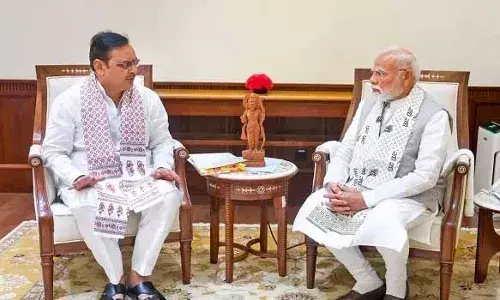 प्रधानमंत्री मोदी से मुख्यमंत्री भजनलाल शर्मा की मुलाकात, संसद भवन के दफ्तर में हुई मुलाकात