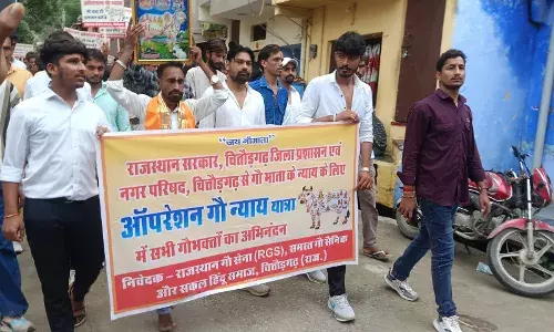 राजस्थान गौ सेना ने ऑपरेशन गौ न्याय यात्रा निकालकर भुख हड़ताल की चेतावनी दी