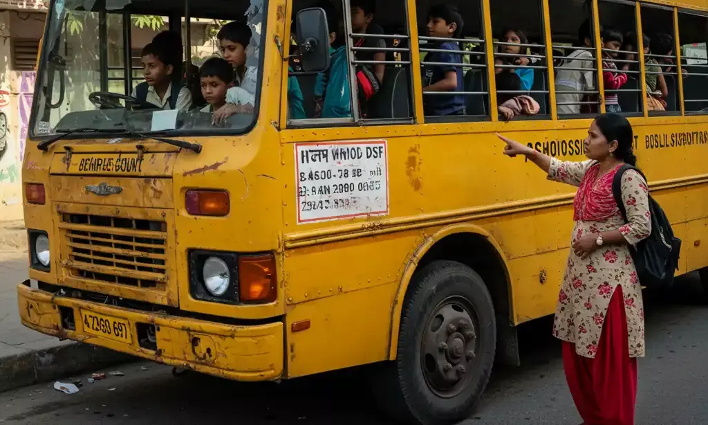 स्कूली वाहनों में बच्चों को सामान की तरह ठूंस रहे, नियम-कायदे फेल