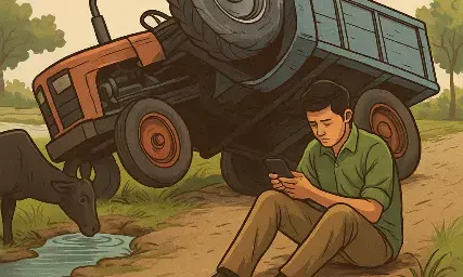 पांसल गांव में दर्दनाक हादसा: सड़क किनारे बैठे युवक पर पलटी ट्रैक्टर-ट्रॉली, मौत