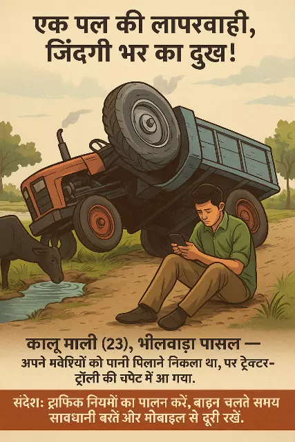 पांसल गांव में दर्दनाक हादसा: सड़क किनारे बैठे युवक पर पलटी ट्रैक्टर-ट्रॉली, मौत पांसल गांव में दर्दनाक हादसा: सड़क किनारे बैठे युवक पर पलटी ट्रैक्टर-ट्रॉली, मौत