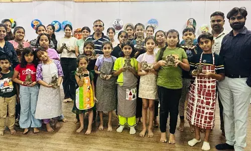 बच्चों ने सीखी पारंपरिक मृणकला, दिया पर्यावरण संरक्षण का संदेश