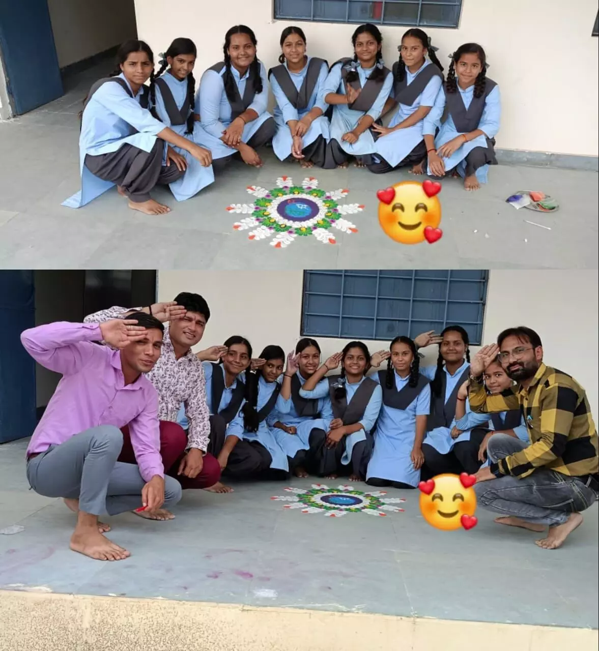 हर घर तिरंगा विद्यार्थियों ने बनाई रंगोली