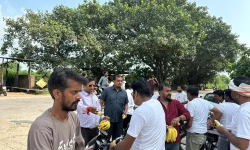 कोटडी श्याम डाक निशान यात्रा निकाली , पुष्प वर्षा से हुआ स्वागत