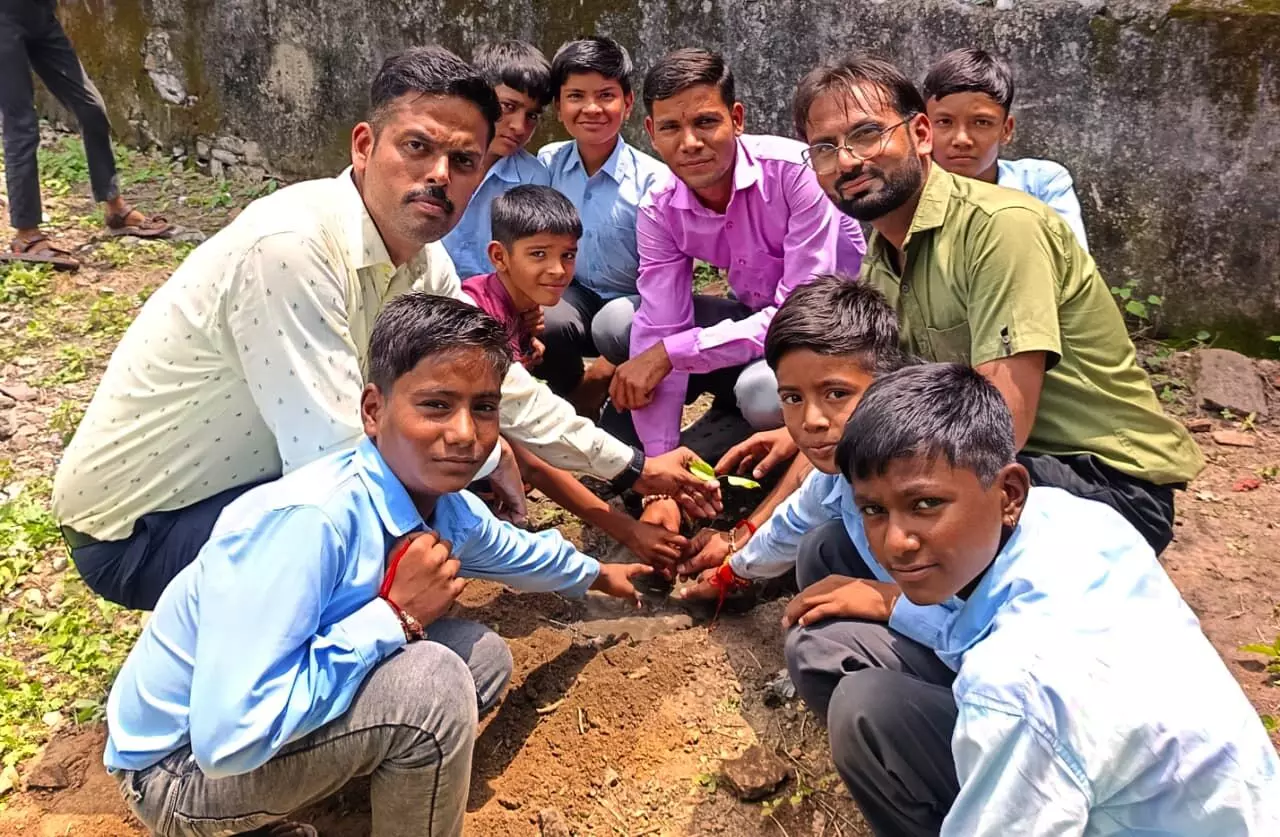 वृक्षारोपण कर मनाई राम वाजपेई की जयंती वृक्षारोपण कर मनाई राम वाजपेई की जयंती