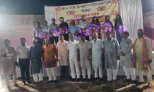 आर के आरसी माहेश्वरी सभा द्वारा सिंजारा गोठ पर प्रतिभाओ का किया सम्मान