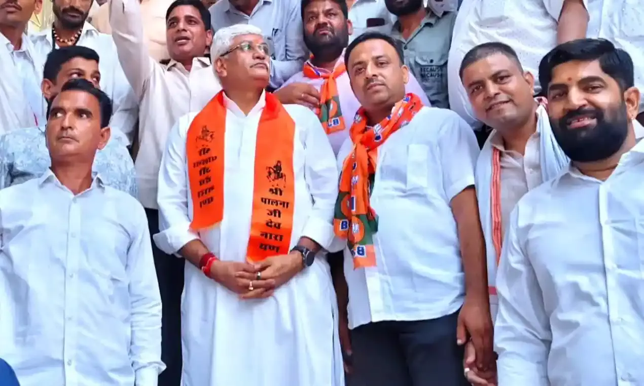 भीलवाड़ा हाईवे पर केंद्रीय मंत्री गजेंद्र सिंह शेखावत का स्वागत