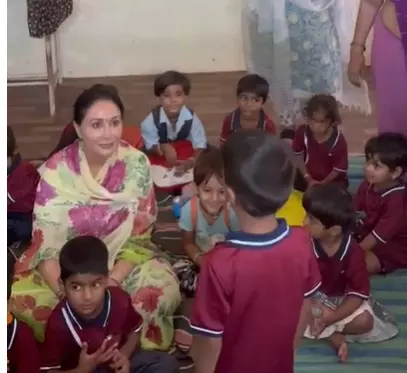 राजसमंद: नन्हें बच्चों के साथ उप मुख्यमंत्री दिया कुमारी के पल