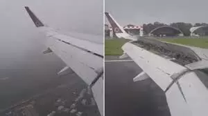 मुंबई में झमाझम बारिश, एयर इंडिया की निडर लैंडिंग! पायलट की जमकर तारीफ मुंबई में झमाझम बारिश, एयर इंडिया की निडर लैंडिंग! पायलट की जमकर तारीफ