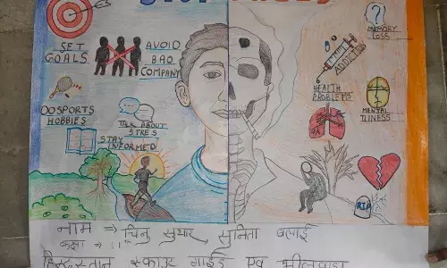 नशा मुक्ति की पोस्टर प्रतियोगिता का आयोजन