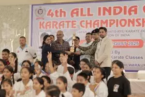 भीलवाड़ा में हुई राष्ट्रीय कराटे चैंपियनशिप, 200 खिलाड़ियों ने दिखाया दम