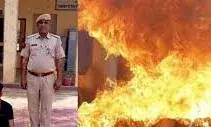 शराब ठेके में आगजनी, आरोपी की करतूत सीसीटीवी में कैद