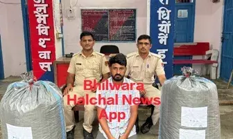 तस्करी कर ले जाया जा रहा 44 किलो डोडा-चूरा सहित कार जब्त, एक गिरफ्तार