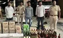 कार से 21 कर्टन अवैध अंग्रेजी शराब जब्त,  भीलवाड़ा के युवक सहित 3 तस्कर गिरफ्तार