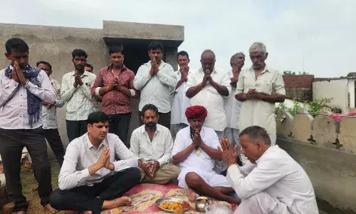 सवाईपुर में तेजाजी मंदिर पर शिखर निर्माण का किया मुहुर्त