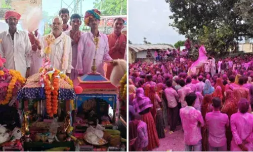 ठाकुर जी की रेवाड़िया निकली, पूरा गांव गुलाल व गुलाब से हुआ सरोबार