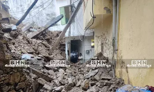 राजसमंद में बारिश का कहर, केलवाड़ा में पटवार भवन ढहा