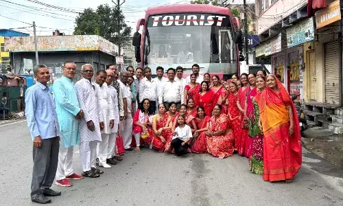 श्री कोटड़ी चारभुजा दर्शन के लिए श्रद्धालुओं का जत्था रवाना